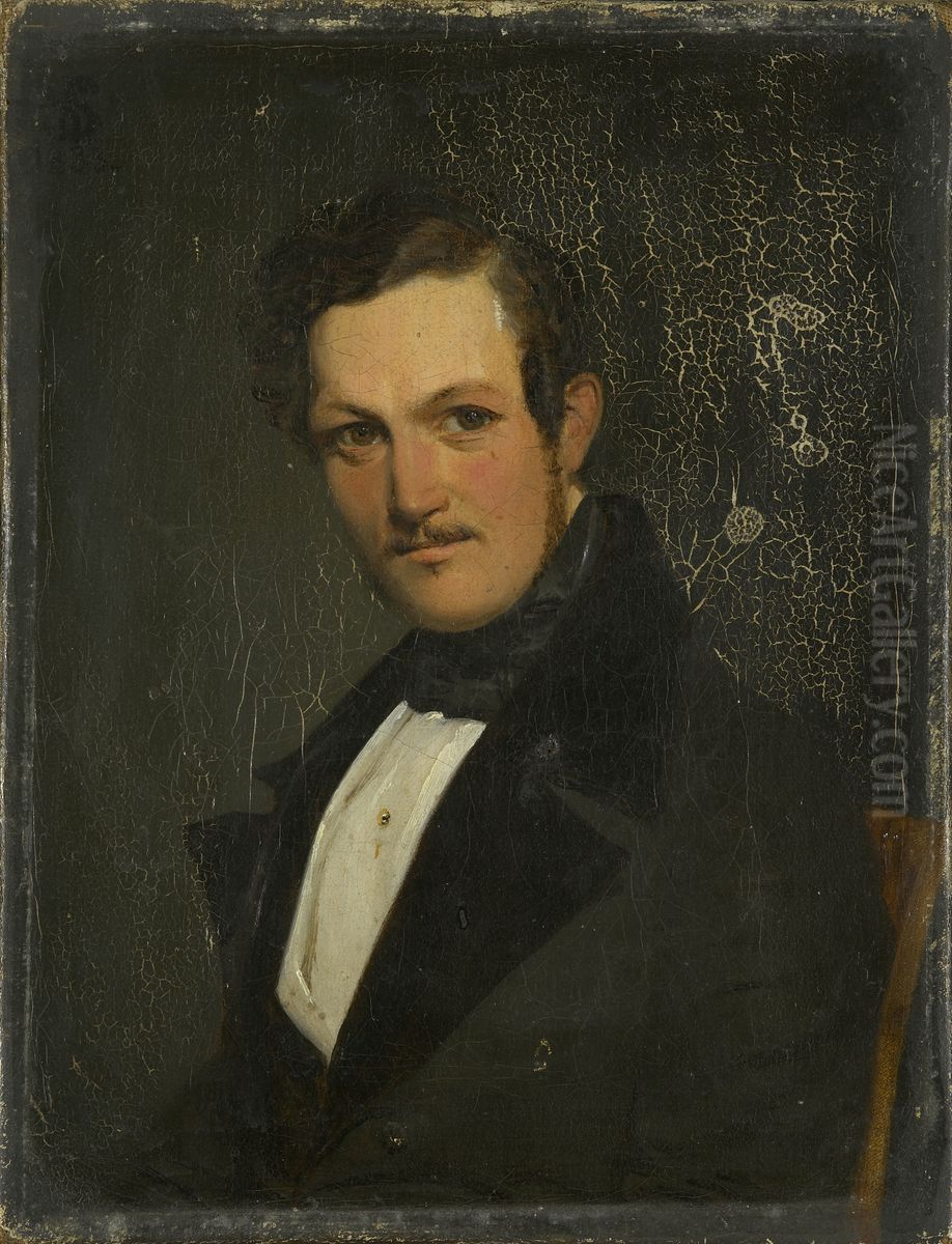 Selvportrett av Sigurd Schjodt Oil Painting by Sigurd Schjodt