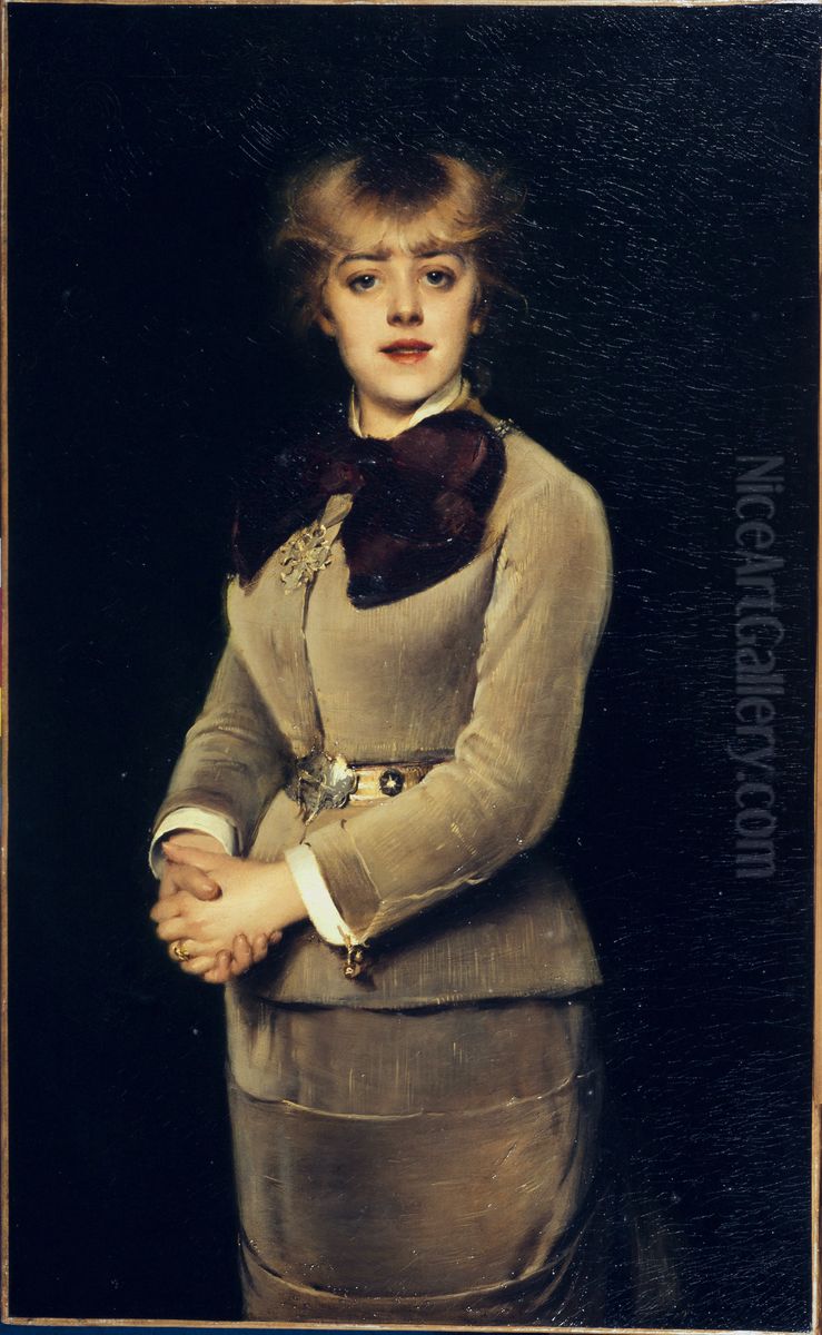 Jeanne Samary by Louise Abbema Oil Painting by Louise Abbema