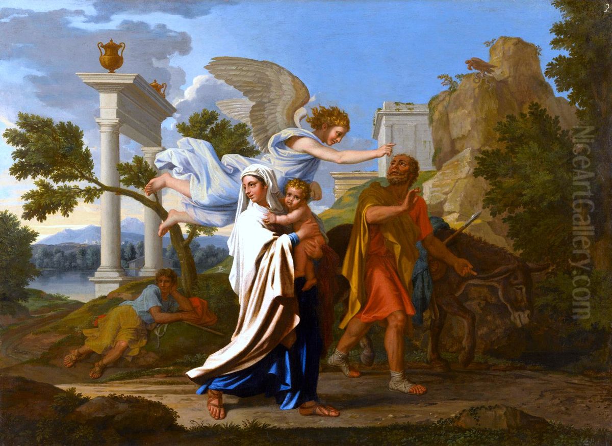 La Fuite en Egypte Oil Painting by Nicolas Poussin