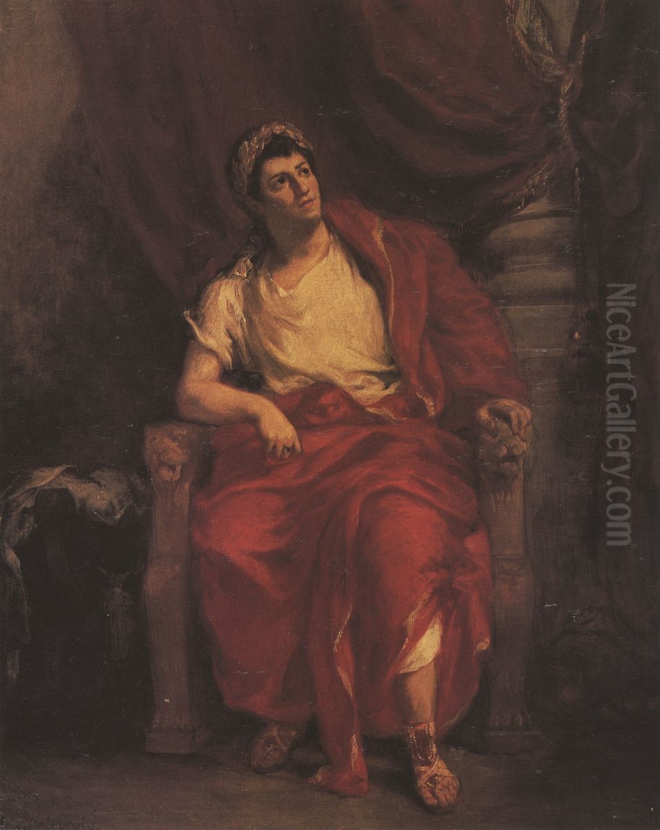Talma als Nero in >>Britannicus<< Oil Painting by Eugene Delacroix