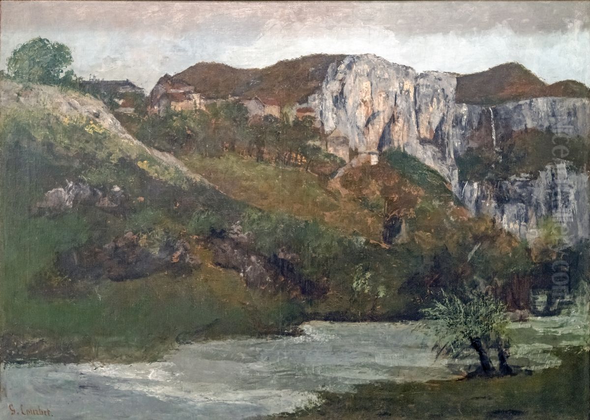 The rocks of OrnansorThe rocks of MouthierFrancais:Les rochers d'OrnansouLes rochers de MouthierItaliano:Le rocce di OrnansoLe rocce di Mouthier Oil Painting by Gustave Courbet