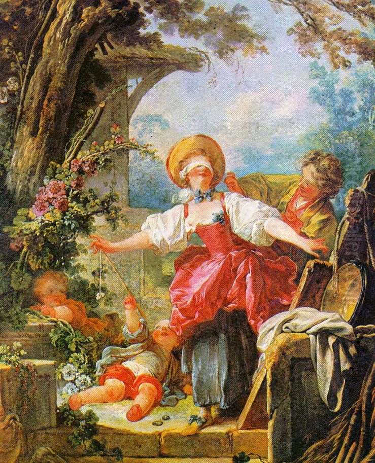 Blind-Man's Buff Oil Painting by Jean-Honore Fragonard