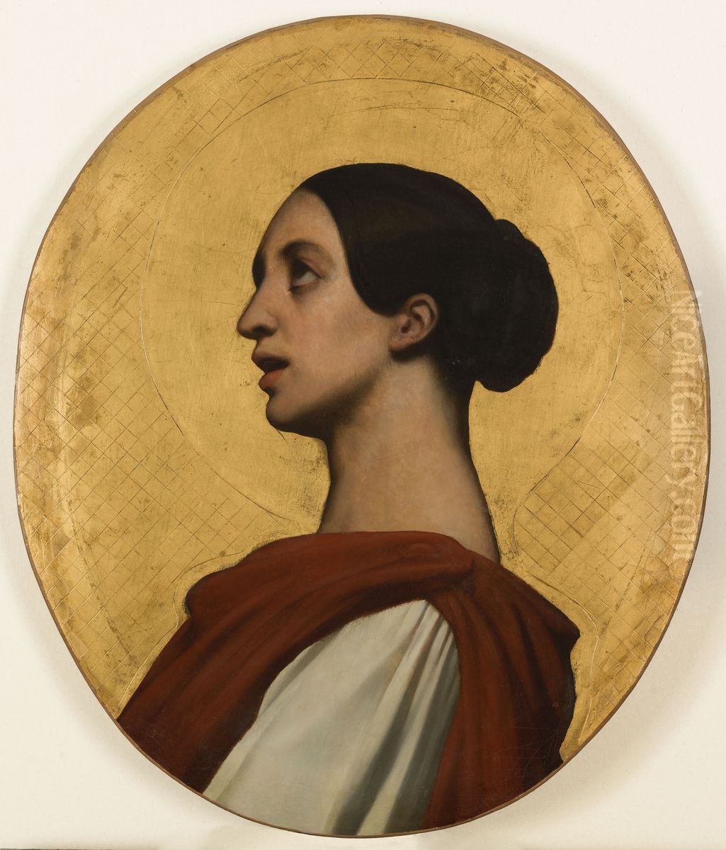 Portrait de Pauline Viardot en sainte Cecile Oil Painting by Ary Scheffer