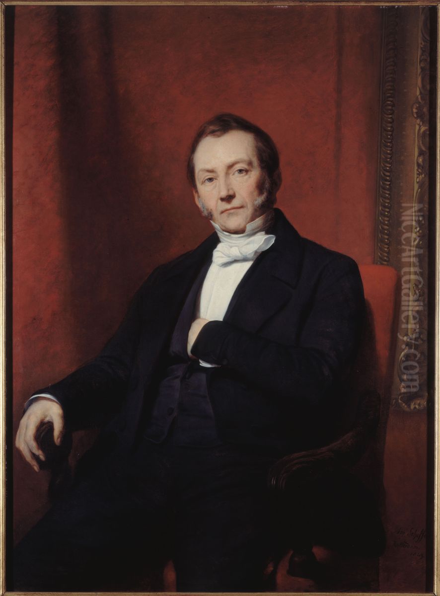 Portrait presume de Jean Abraham Nottebohm Oil Painting by Ary Scheffer