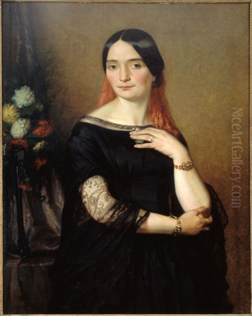Portrait presume de Melle Mars Oil Painting by Ary Scheffer