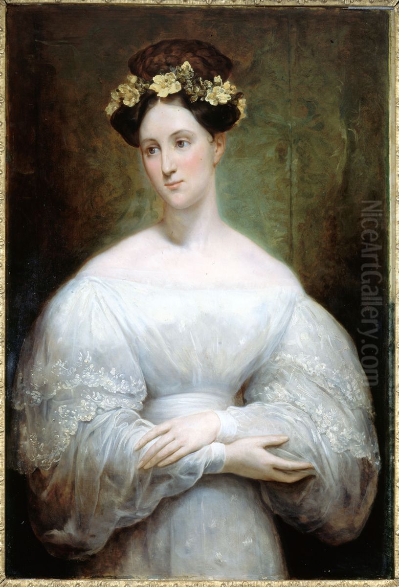 Portrait presume de la princesse Marie d'Orleans Oil Painting by Ary Scheffer