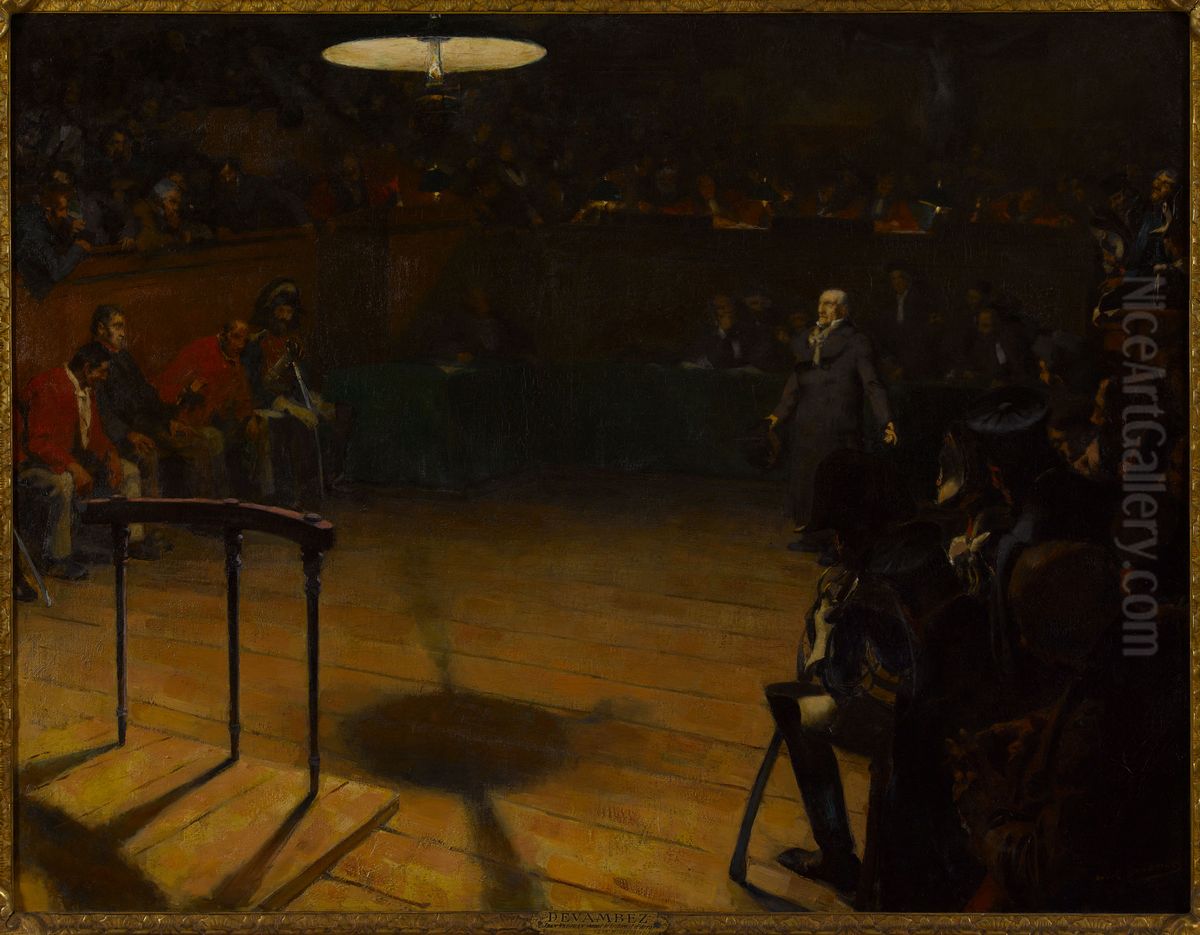 Jean Valjean devant la cour d'assises d'Arras (Les Miserables) Oil Painting by Andre Devambez
