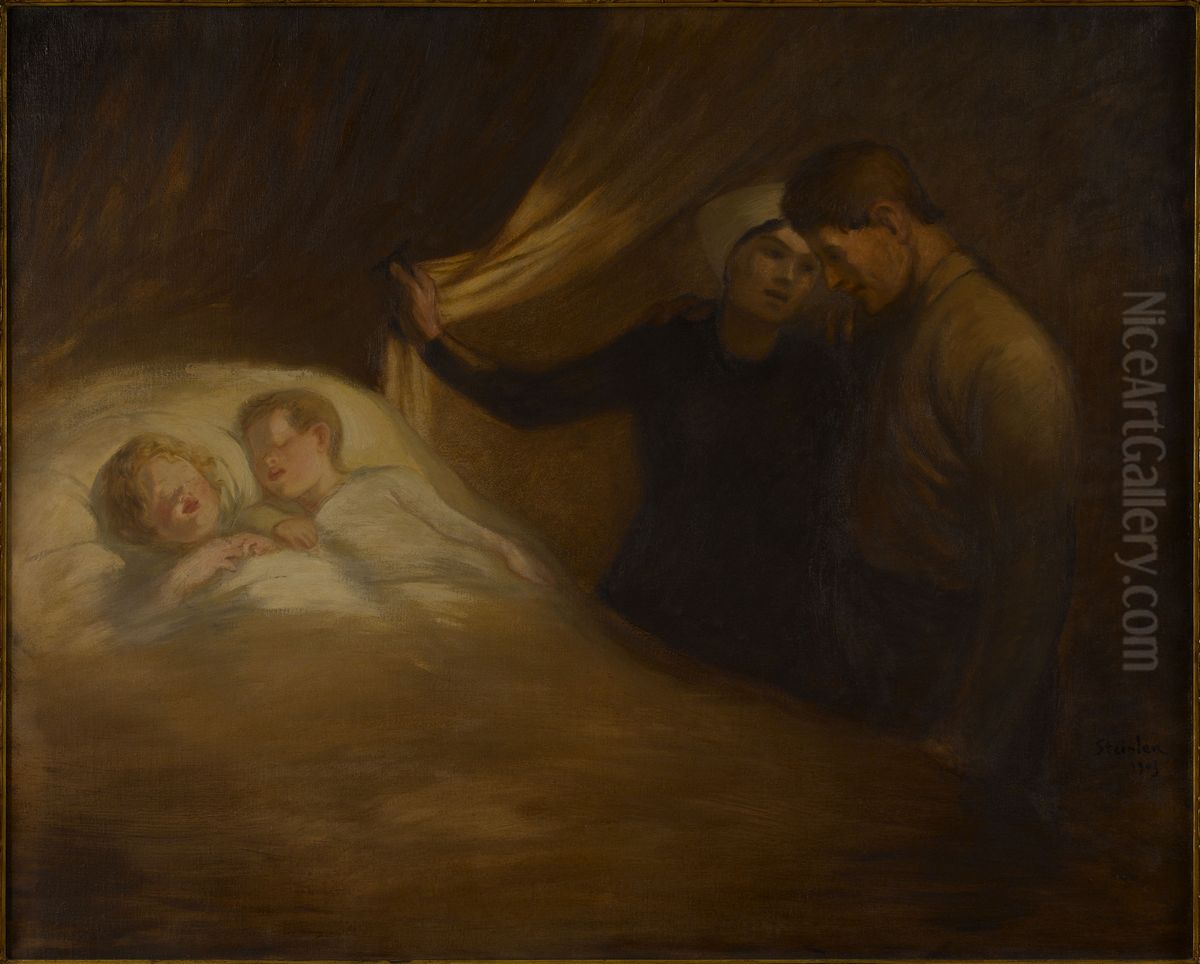 Les Pauvres gens Oil Painting by Theophile Steinlen