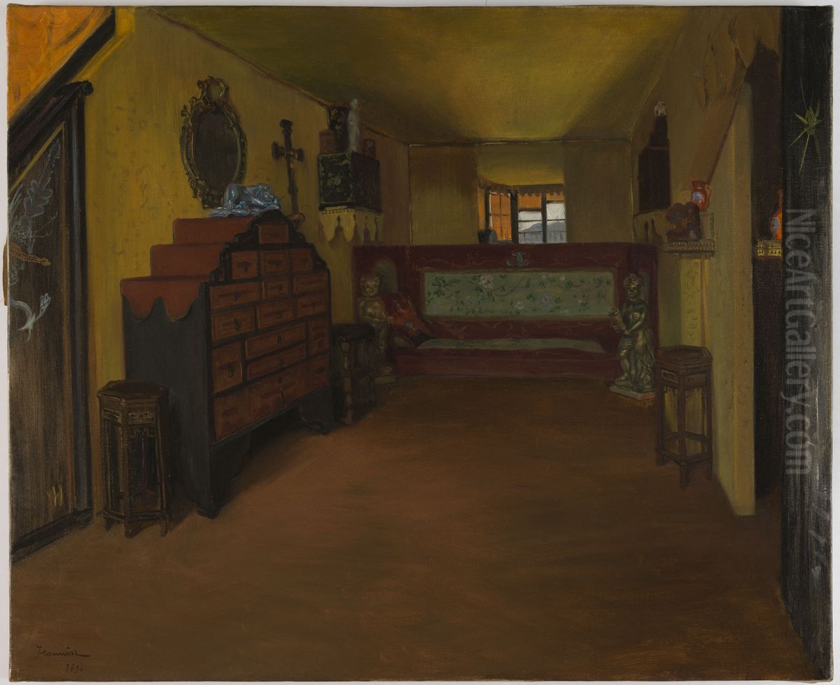 La chambre a coucher de Victor Hugo a Hauteville House Oil Painting by Pierre-Georges Jeanniot
