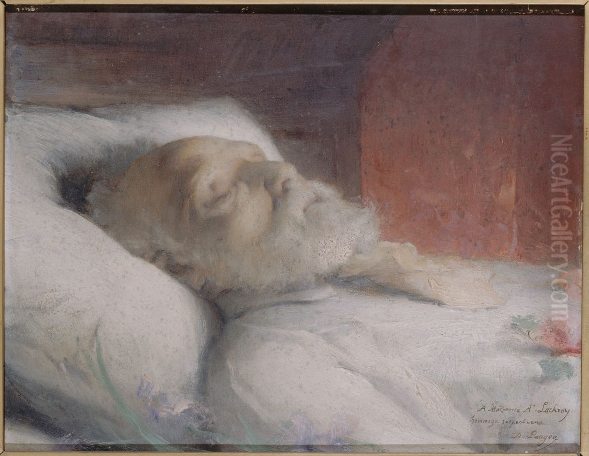 Victor Hugo sur son lit de mort Oil Painting by Desire Francois Laugee