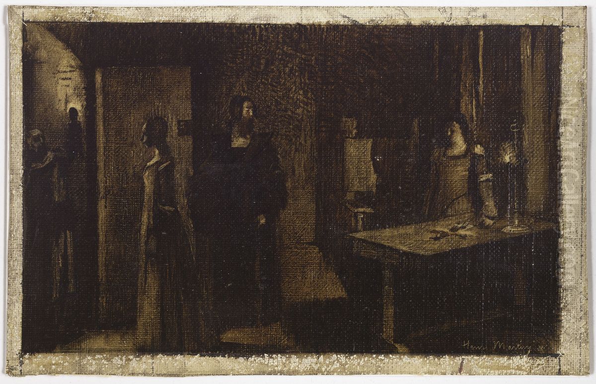 Le crucifix Oil Painting by Henri-Jean Guillaume Martin