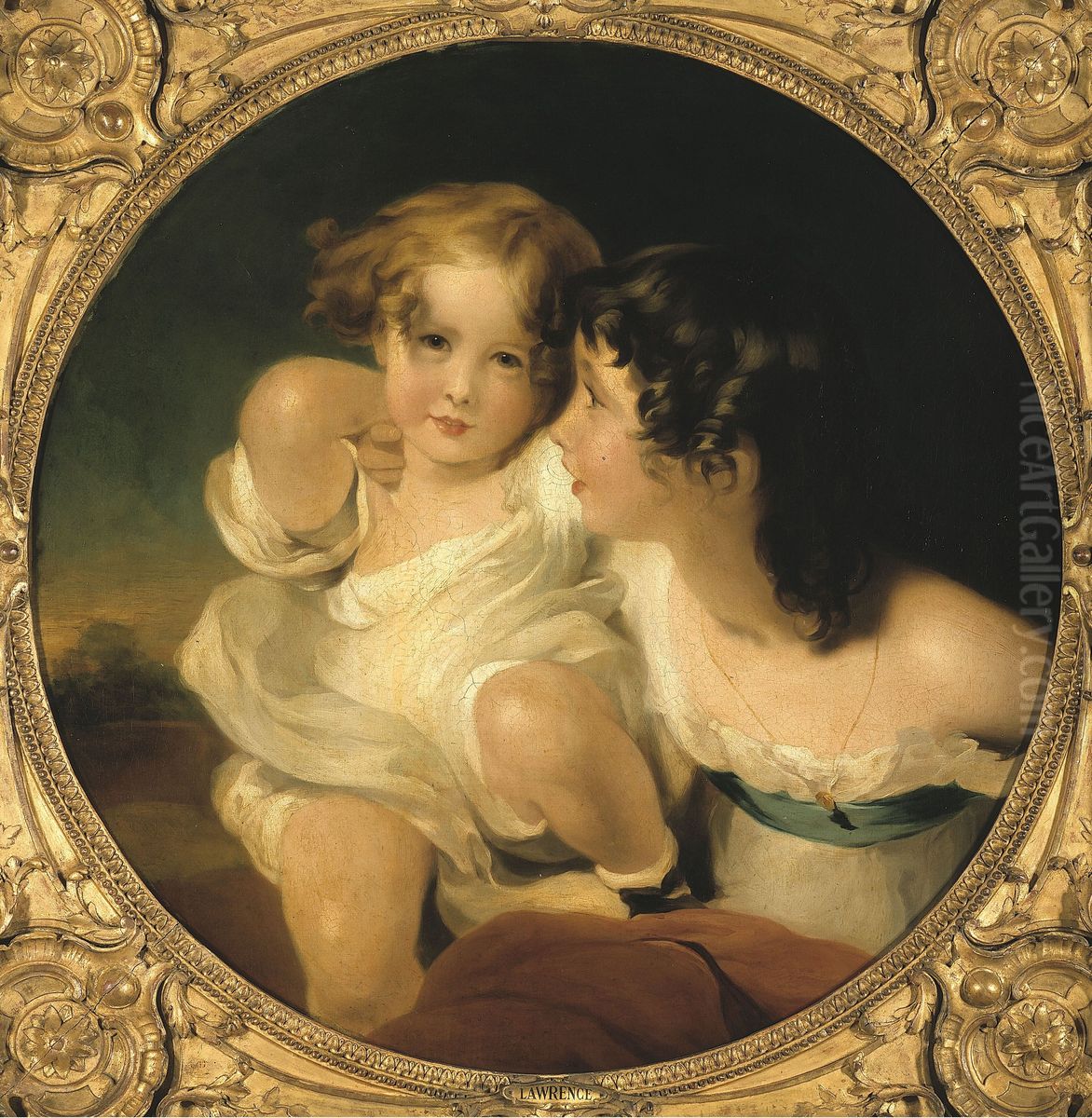 Portrait d'Emily et Laura-Anne Calmady Oil Painting by Thomas Lawrence