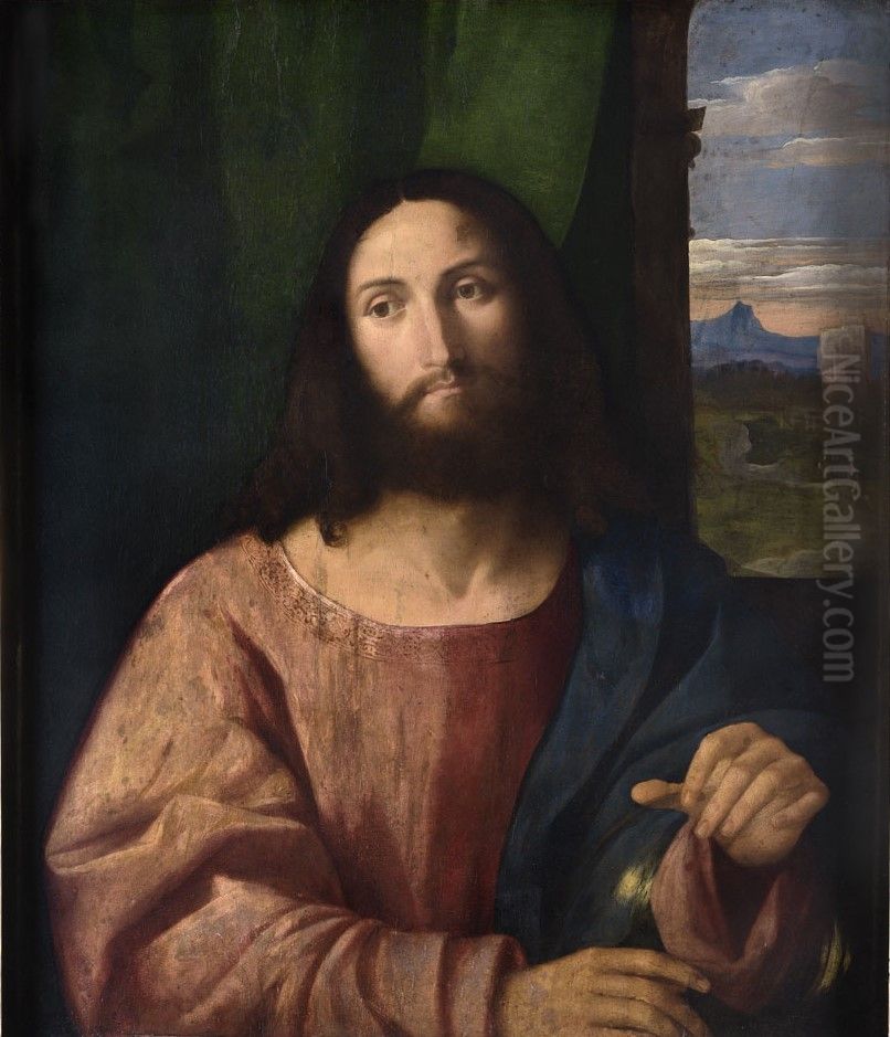 Salvator Mundi Oil Painting by Palma Vecchio