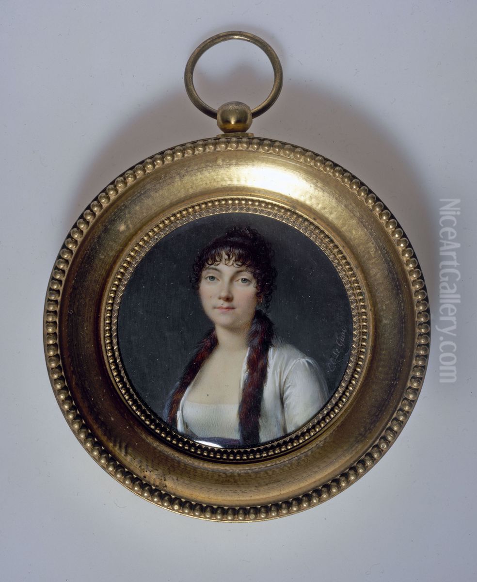 Portrait de jeune femme Oil Painting by Charles Etienne Leguay