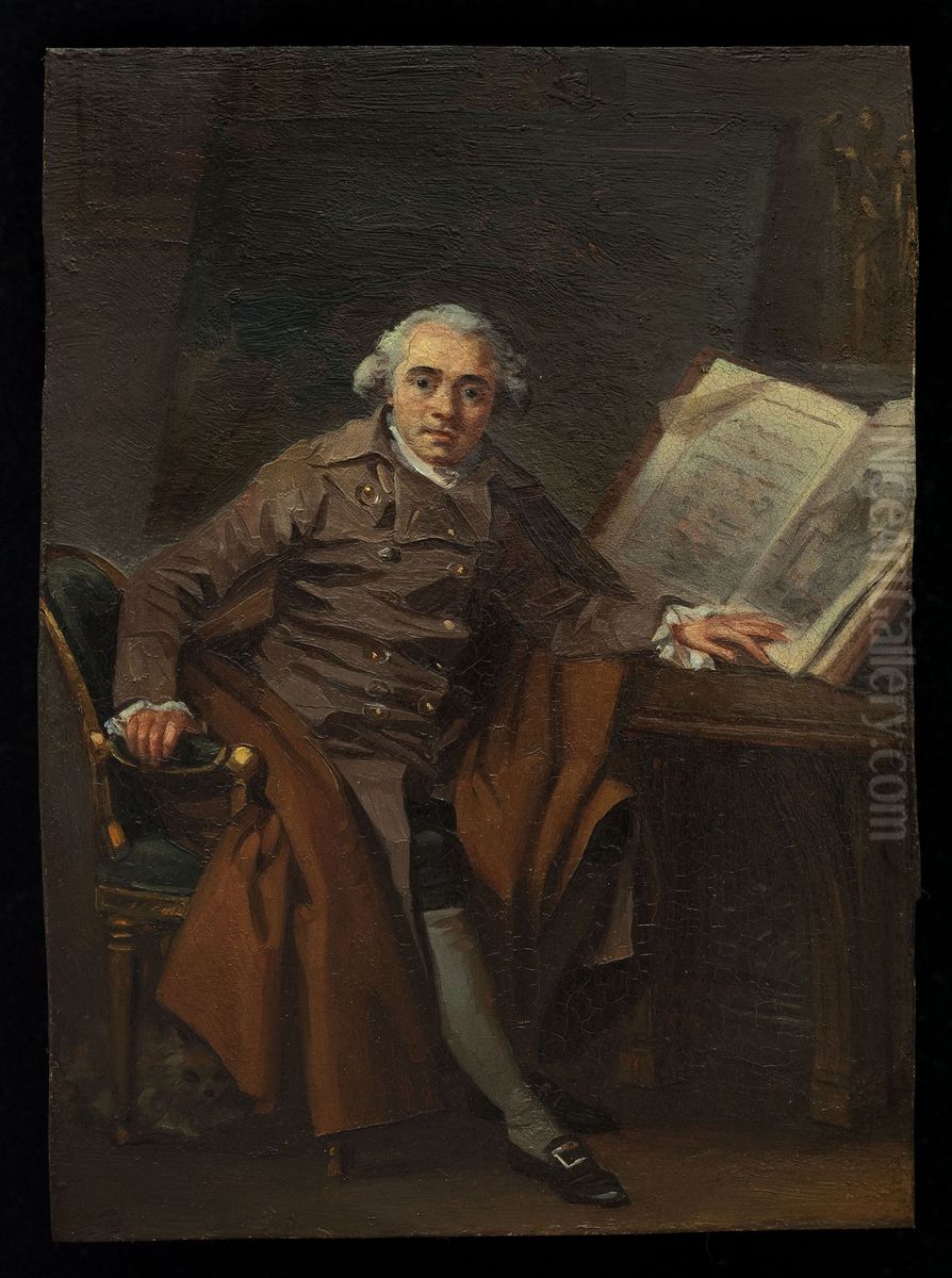 Portrait presume de Jean-Jacques Lagrenee dit Portrait d'un homme dans un manteau croise Oil Painting by Marguerite Gerard