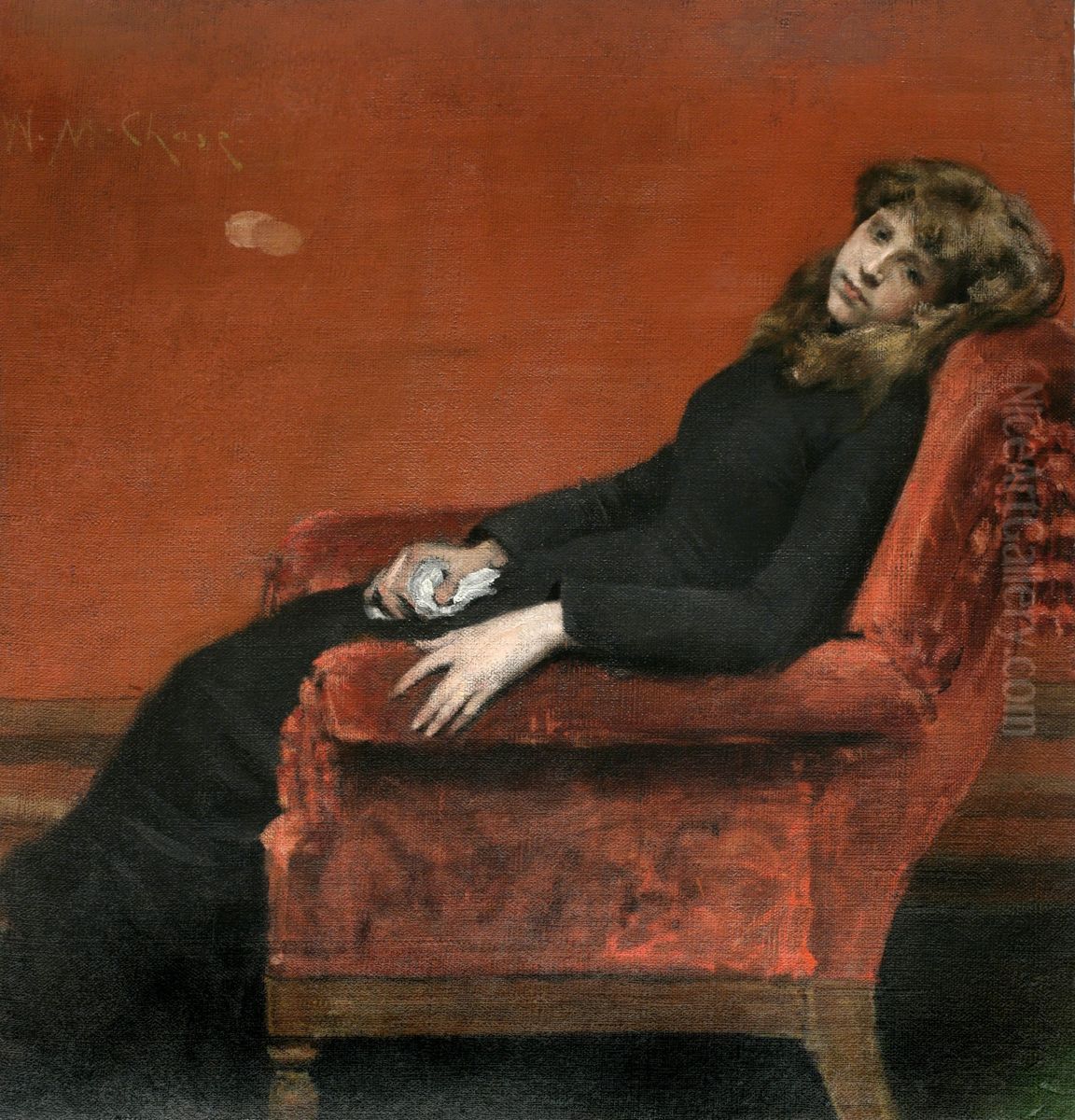 The Young Orphan Oil Painting by William Merritt Chase