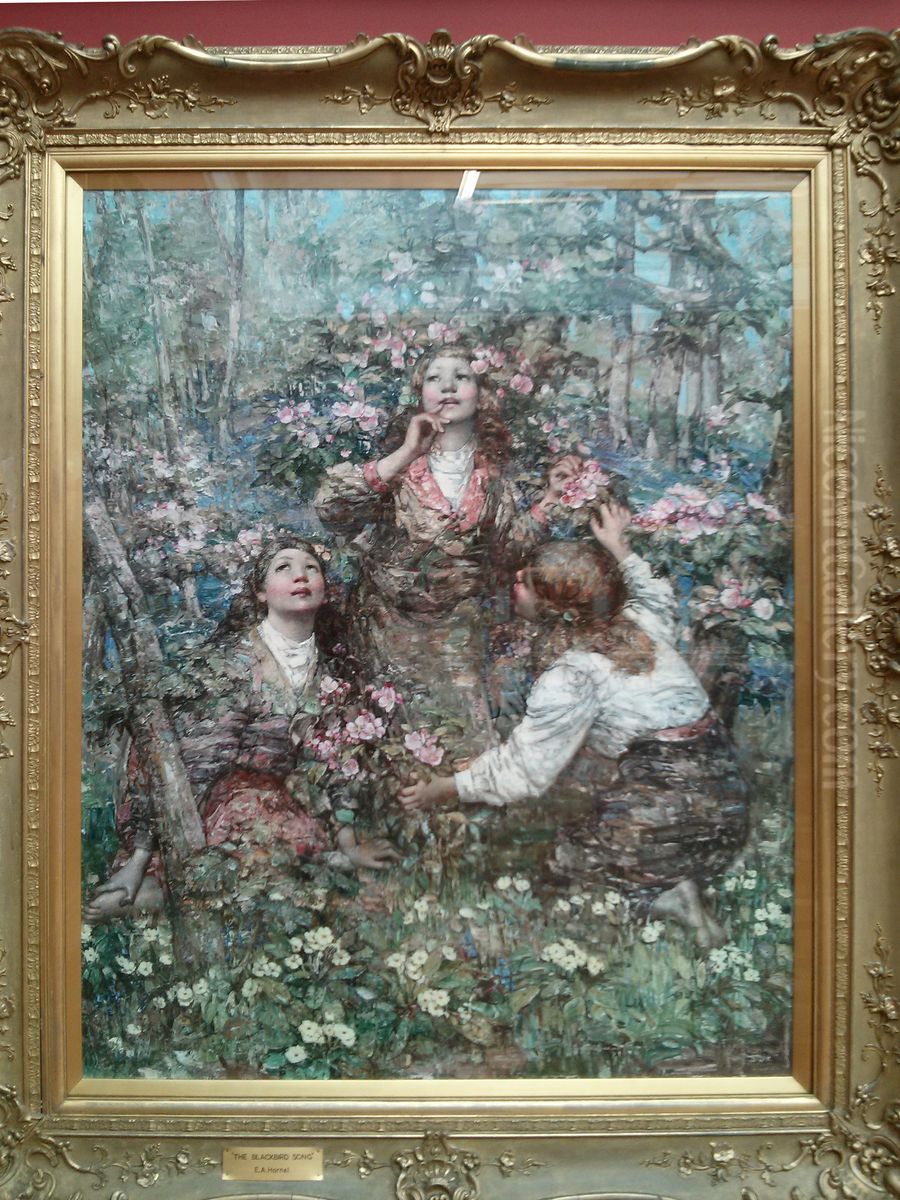 The Blackbird Song Oil Painting by Edward Atkinson Hornel