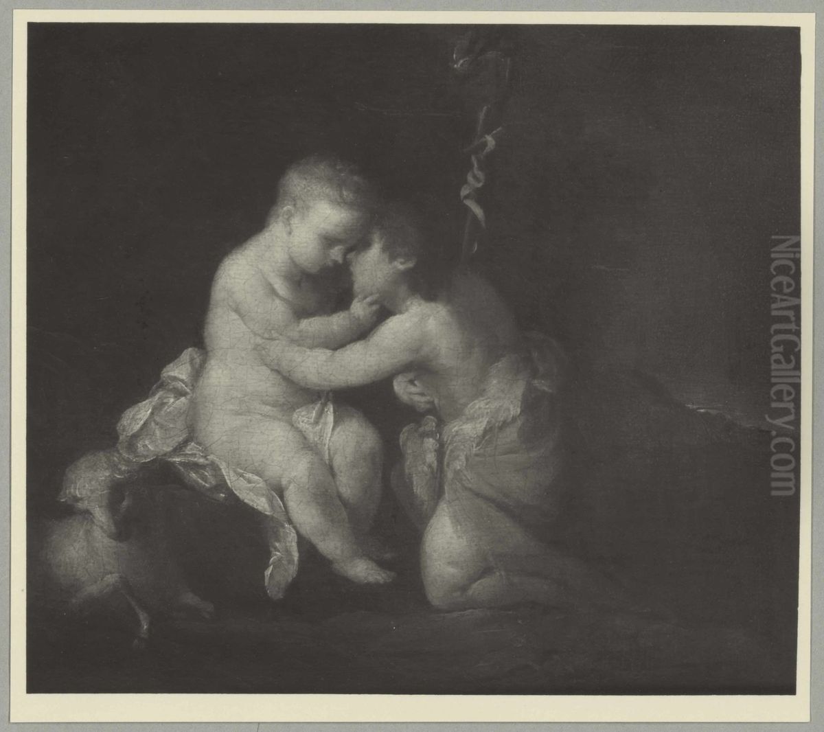 Infant Christ and St. John Oil Painting by Pietro da Cortona
