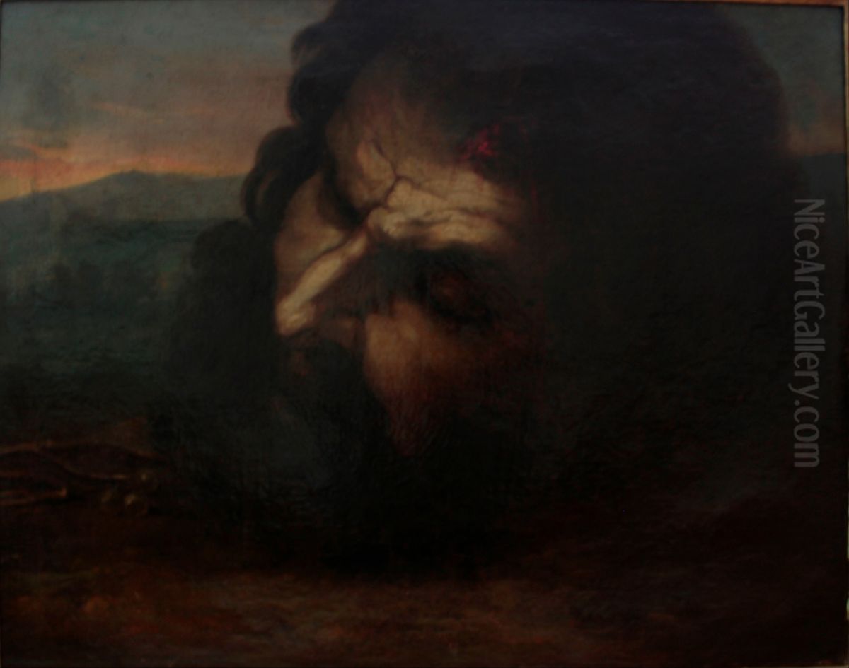 Head of Goliath Oil Painting by Vieira Portuense