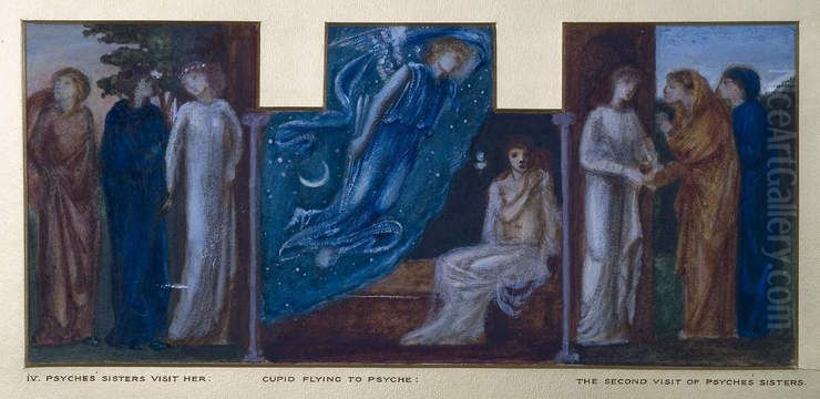 Cupid and Psyche Oil Painting by Edward Burne-Jones