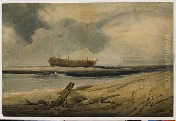 The Old Hulk Oil Painting by Francois Louis Thomas Francia