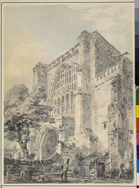 West Front Of St Albans' Abbey Oil Painting by J. M. W. Turner