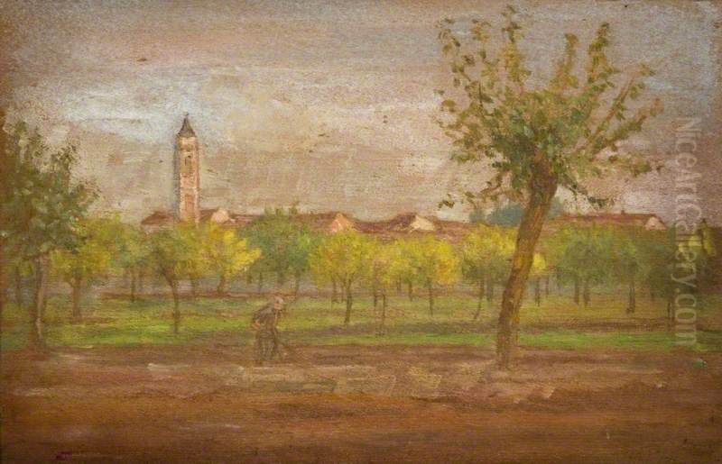 The Village of Cairate, Lombardy Oil Painting by Louisa Starr