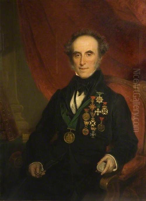 Portrait Of Sir Edward Thomason ( 1769-1849 ) Oil Painting by Samuel Colman