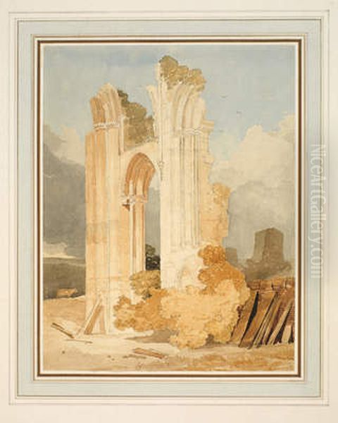 St Mary's Abbey, York Oil Painting by John Sell Cotman