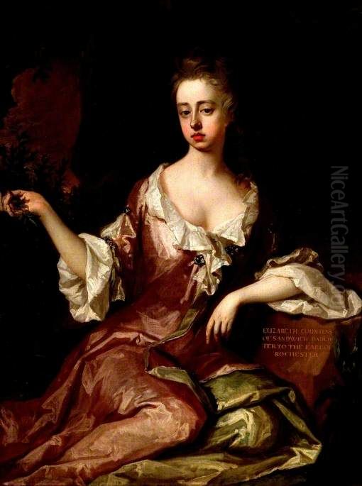 Elizabeth Countess of Sandwich (c.1674-1757 ) Oil Painting by Michael Dahl