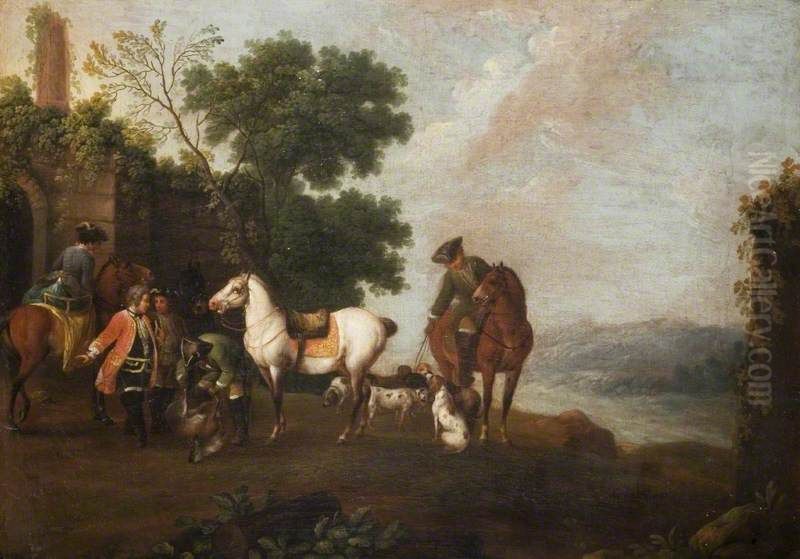 The Deer Hunt Oil Painting by Wenzel Ignaz Brasch
