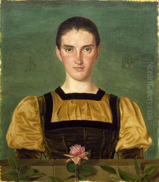 Portrait Of Anne Elizabeth Baker (1859-1947) Oil Painting by Joseph Southall