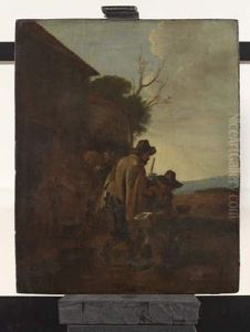 A Franciscan Saint distributing Food to Peasants