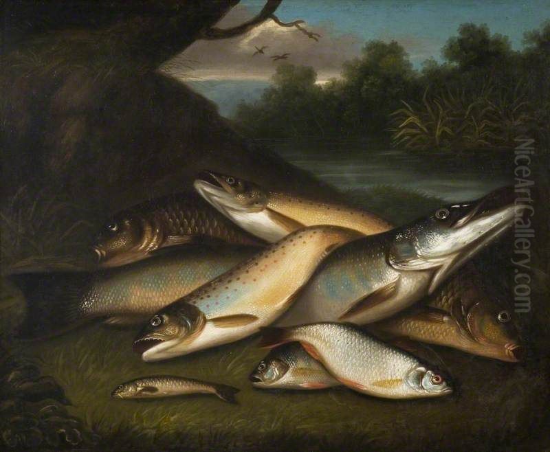 Fish Oil Painting by Moses Haughton