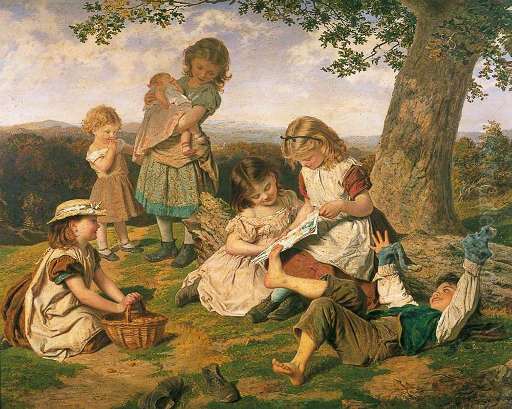 The Children's Story Book Oil Painting by Sophie Gengembre Anderson