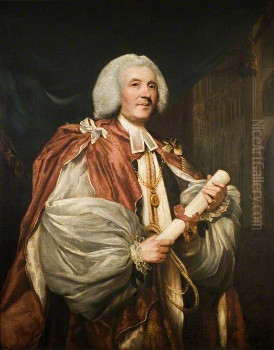 Portrait Of Dr John Thomas, Bishop Of Rochester Oil Painting by Of Sir Joshua Reynolds