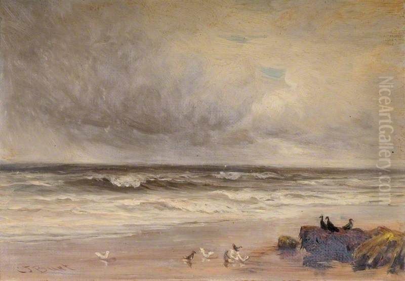 Sea Coast Oil Painting by Charles Thomas Burt