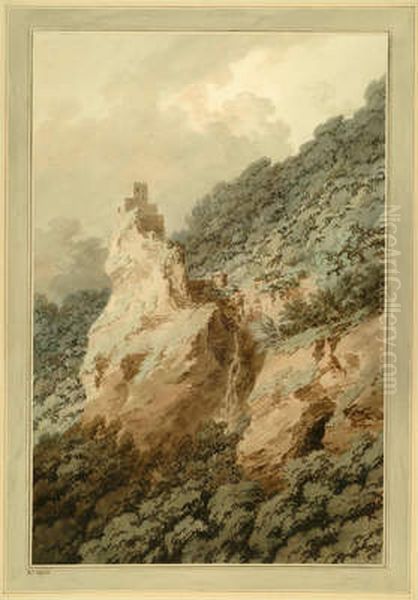 Hadernberg Castle, Tyrol Oil Painting by John Robert Cozens