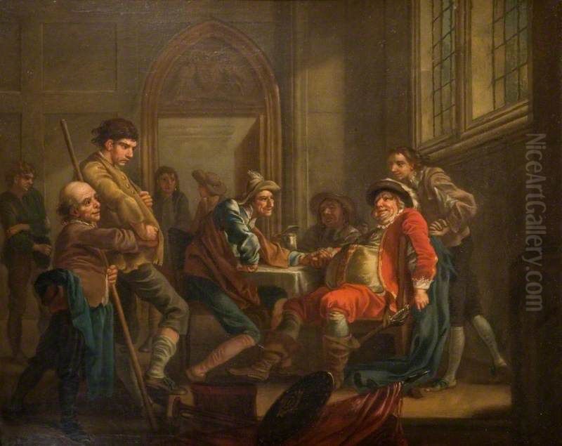Sir John Falstaff Raising Recruits Oil Painting by Francis Hayman