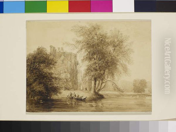 Guy's Cliff Oil Painting by David Cox Jr.