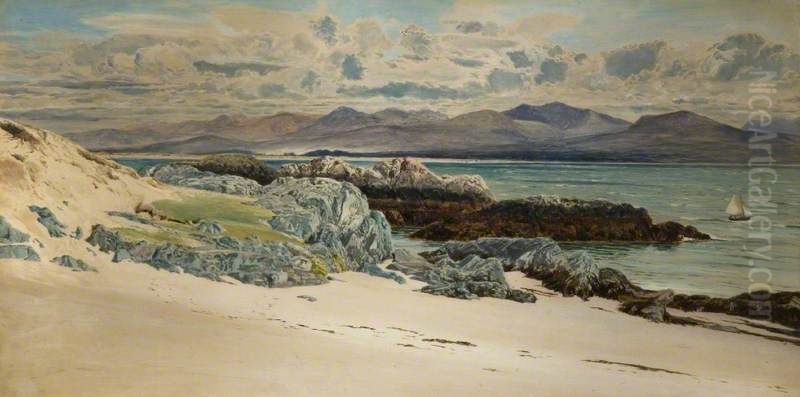 Snowdon And Caernarvon From Llanddwyn Island Oil Painting by Frederick William Hayes