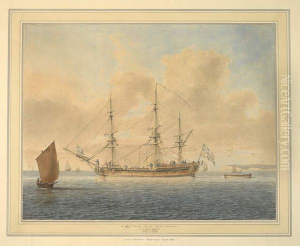H M S Ulysses off the North Foreland Oil Painting by John Cleveley the Elder