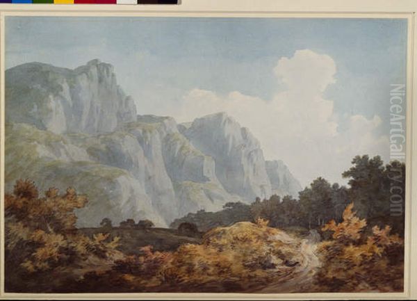 Near Glarus, Switzerland Oil Painting by John Warwick Smith