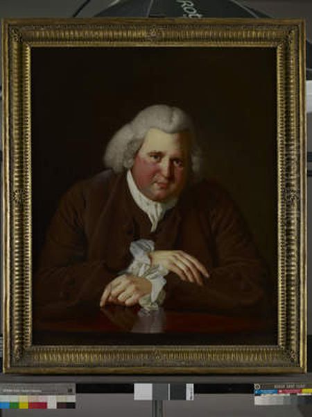 Portrait of Erasmus Darwin (1731-1802) Oil Painting by Joseph Wright of Derby