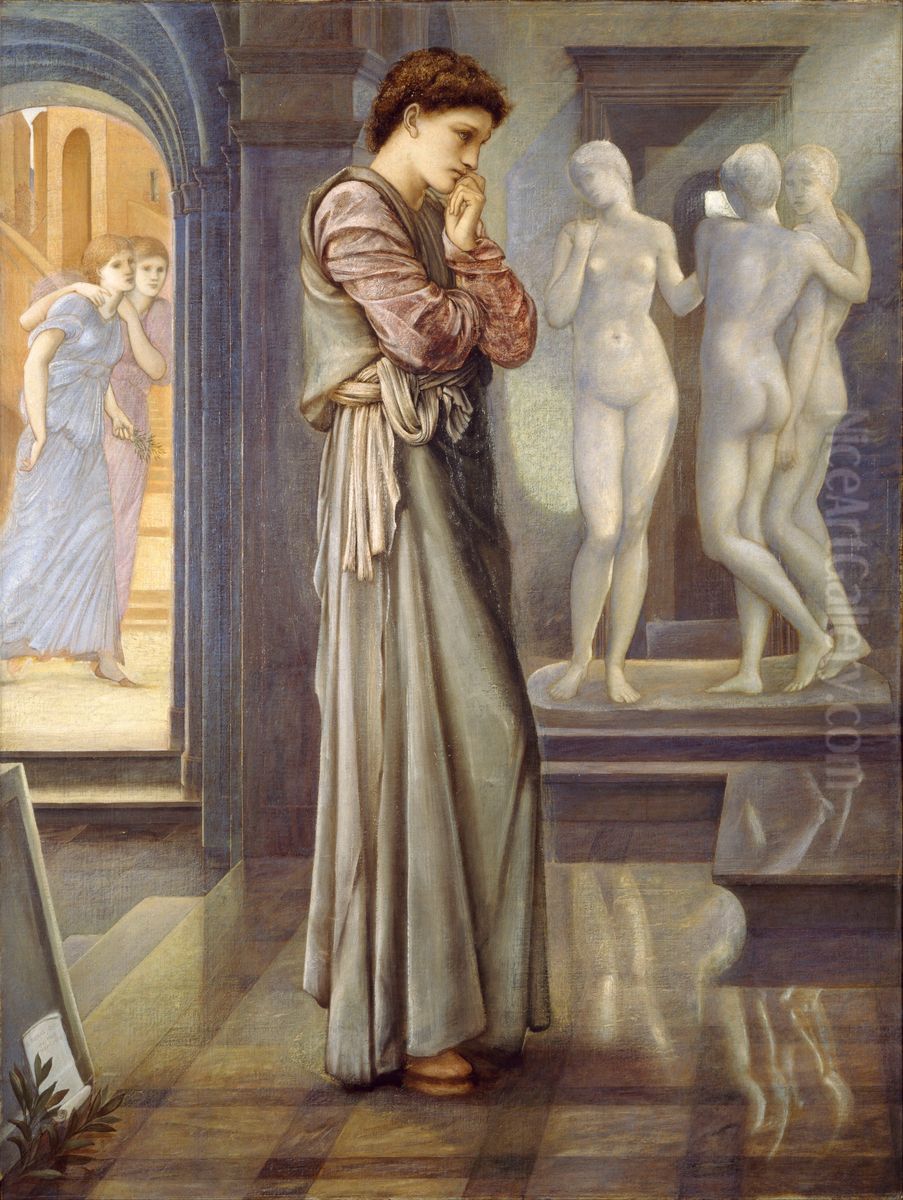 Pygmalion and the Image - The Heart Desires Oil Painting by Edward Burne-Jones