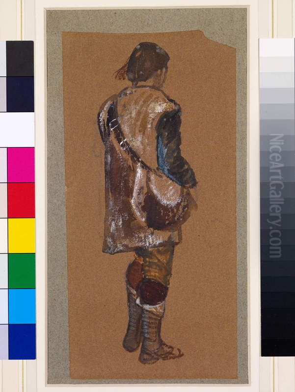 Male - Study of Southern Italian Peasant Boy Oil Painting by Edward Burne-Jones