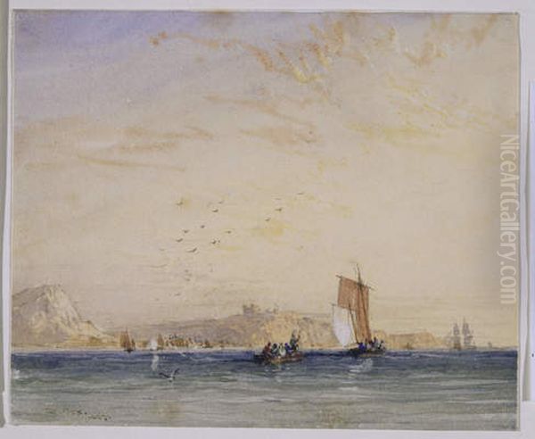 Dover from the Sea Oil Painting by David Cox Jr.