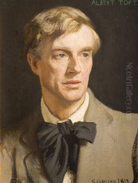 Portrait Of Albert Toft (1862-1949) Oil Painting by George Clausen