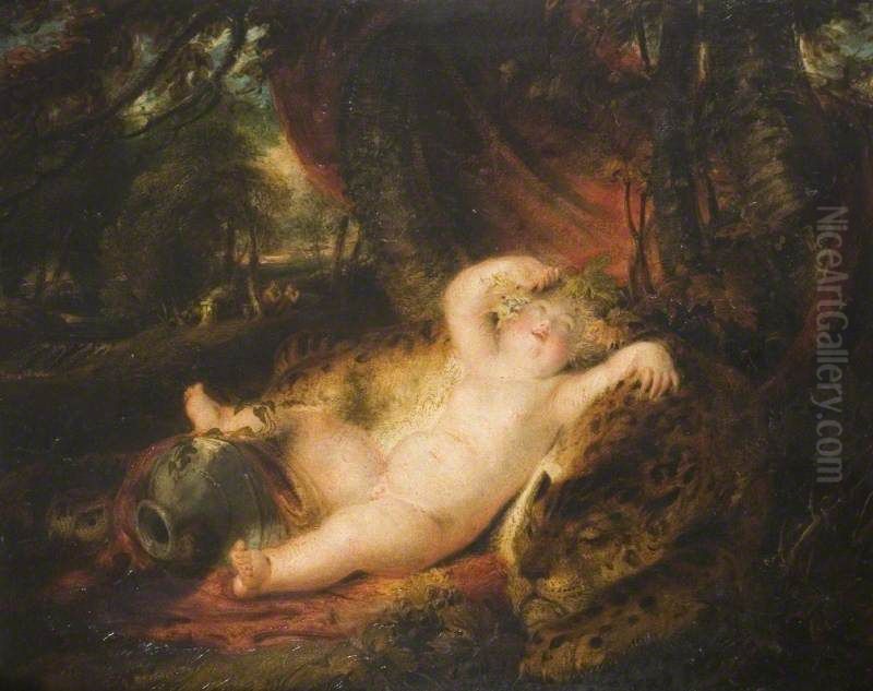 The Infant Bacchus Oil Painting by Richard Westall