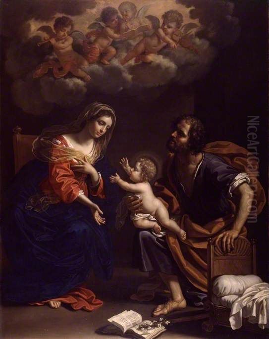The Holy Family Oil Painting by Benedetto Gennari II